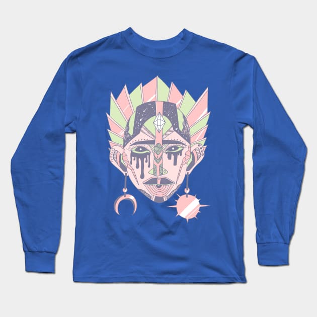 Npink African Mask No 12 Long Sleeve T-Shirt by kenallouis